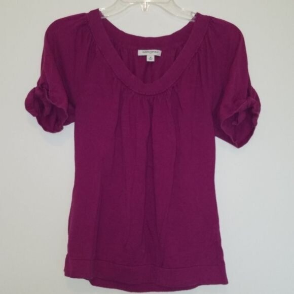 Banana Republic Top Short Sleeve Sweater Purple WOMEN'S  WOMAN'S SIZE Medium - Picture 7 of 8
